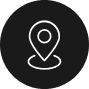 A black circle icon featuring a white map pin symbol in the center represents affordable home insurance in Broward County.