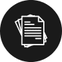 Icon of a stack of papers on a black circular background, reminiscent of an insurance company's document format. The top paper has lines representing text—ideal for organizing policies like those from Broward County condo insurance.